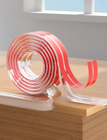Striscia di protezione para urti per bambini. In PVC con nastro biadesivo. Extra spessa, trasparente copri angoli e spigoli mobili.