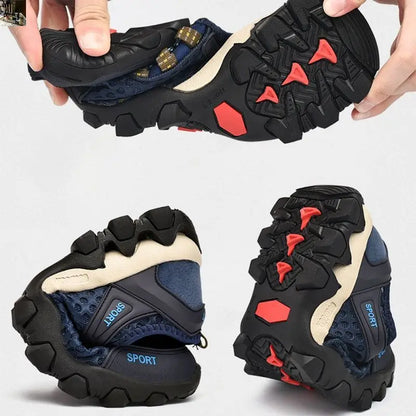 Scarpa sportiva primavera/estate da uomo, traspirante, morbida e resistente. Misura dal 39 al 44, disponibile grigia, blu e nera.
