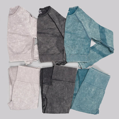 Tuta vita alta con top. Set 2 pezzi sportivo/casual da donna, colori a scelta, misura dalla S alla L.