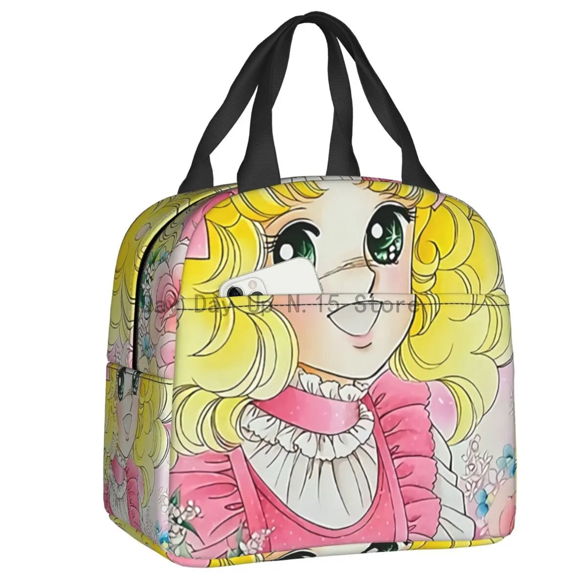 Borsa termica isolante porta vivande per bambini con immagini “Candy Candy”. Figure e colori a scelta.