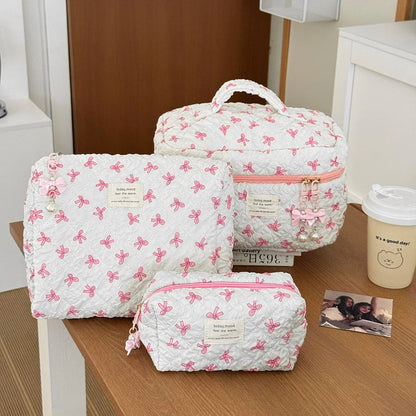 🧳 Beauty-Case Organizer da Viaggio – 3 Misure in Cotone e Nylon | Eleganza, Praticità e Capacità.