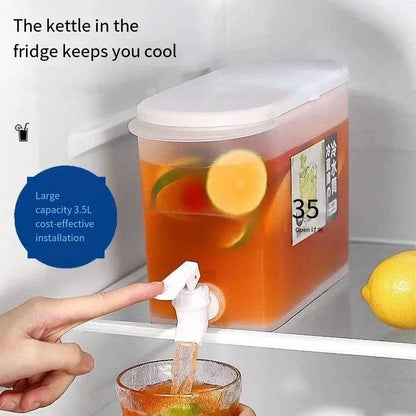 Brocca per acqua fredda di grande capacità, 3,5L.  Distributore di bevande ghiacciate con rubinetto per frigorifero.