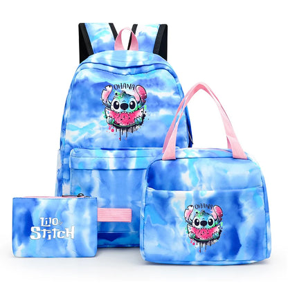 Zaino, borsetta e astuccio immagini 3D  cartoni animati, in nylon poliestere.  Spazioso e alla Moda, Perfetto per Scuola, Viaggi e Tempo Libero.