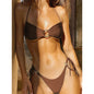 Costume bichini set 2 pezzi da donna. Regolazione a laccio, colori accesi, tinta unita.
