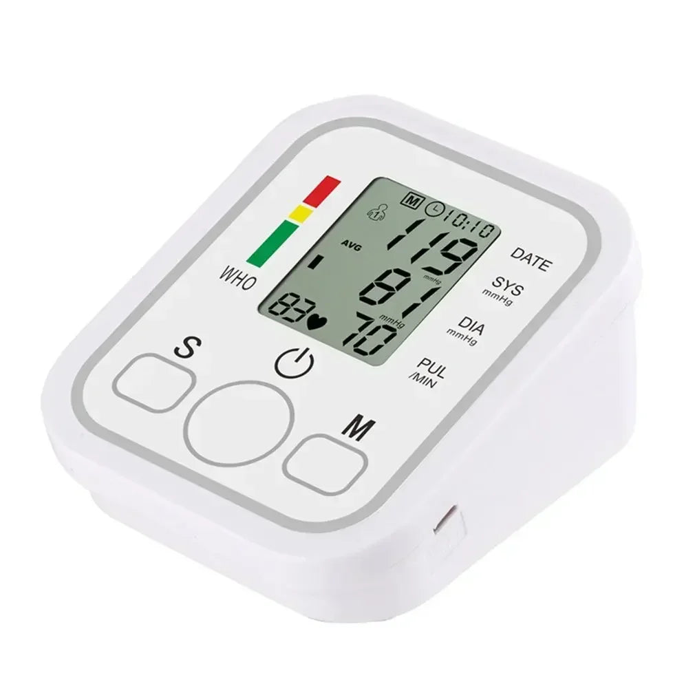 Misuratore di Pressione Portatile da Braccio con Display Digitale e USB-C.