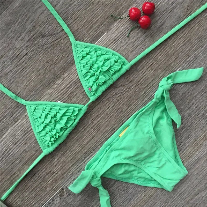Costume Da Bagno “Bichini” da Bambina. Design Moderno, in 4 Colorazioni, Comodo, Traspirante.