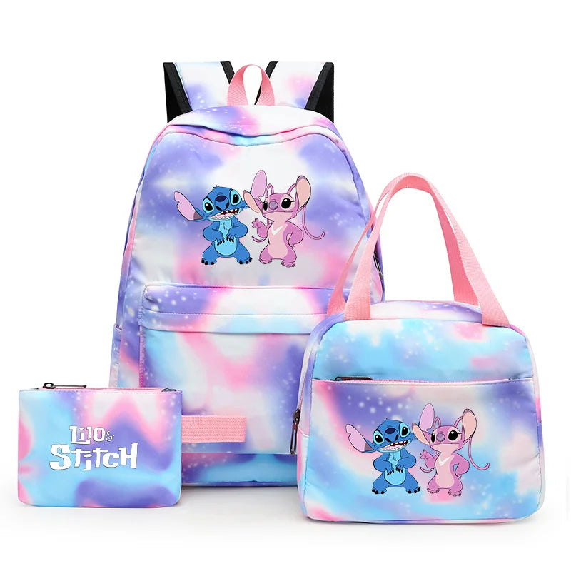 Zaino, borsetta e astuccio immagini 3D  cartoni animati, in nylon poliestere.  Spazioso e alla Moda, Perfetto per Scuola, Viaggi e Tempo Libero.