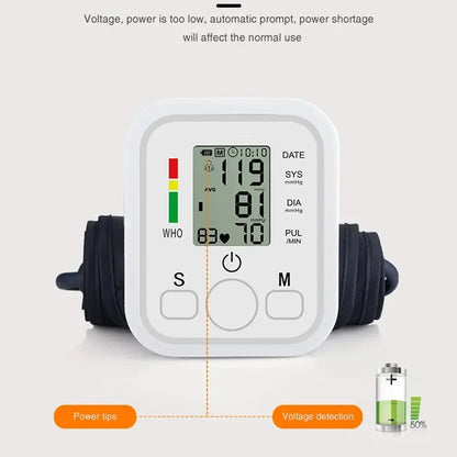 Misuratore di Pressione Portatile da Braccio con Display Digitale e USB-C.