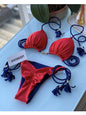 Costume da bagno da donna. Set 2 Pezzi a triangolo, chiusura a lacci regolabile, asciugatura rapida, non si restringe.
