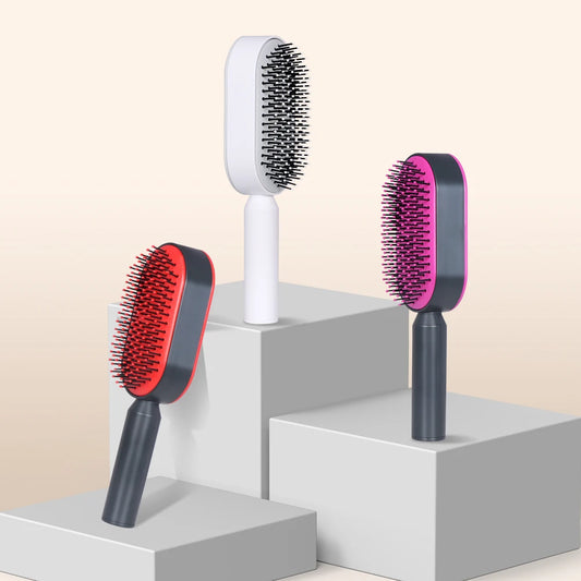 Spazzola per capelli districante, autopulente per massaggio con cuscino d'aria per massaggio del cuoio capelluto. Strumenti per lo styling