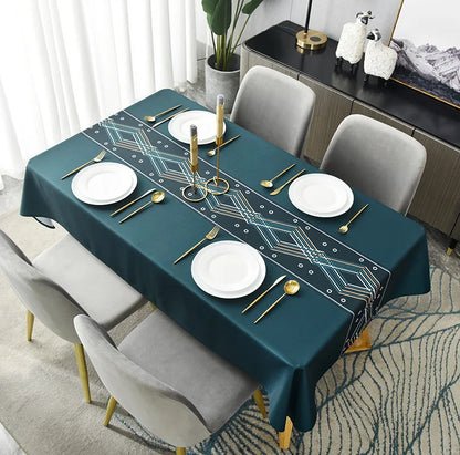 Tovaglia rettangolare in pvc con stampa in 3D per tavolo, impermeabile colore a scelta.