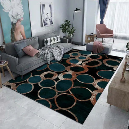 Tappeto decorativo da pavimento con motivo geometrico scuro 5 dimensioni, 17 motivi/immagini.