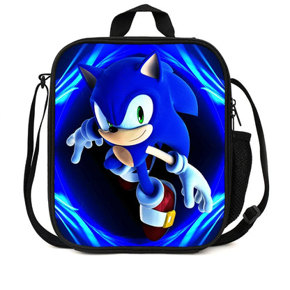 Zaino-borsa-astuccio immagini 3D  cartone animato “Sonic”, in nylon poliestere.  Spazioso e alla Moda, Perfetto per Scuola, Viaggi e Tempo Libero.