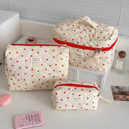 🧳 Beauty-Case Organizer da Viaggio – 3 Misure in Cotone e Nylon | Eleganza, Praticità e Capacità.