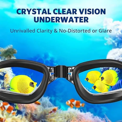 Occhialini da nuoto professionali con tappi per le orecchie, a prova di perdite, anti-appannamento, regolabili, con protezione UV.