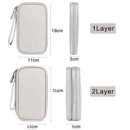 Mini-Borsa da viaggio per cavi. Custodia impermeabile per archiviazione digitale portatile per caricabatterie, cavo dati.