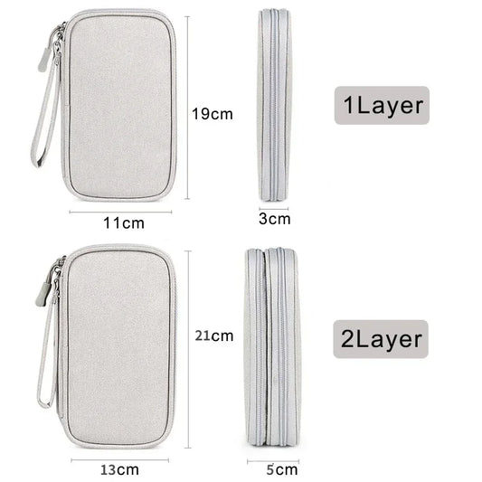 Mini-Borsa da viaggio per cavi. Custodia impermeabile per archiviazione digitale portatile per caricabatterie, cavo dati.