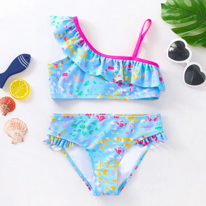 Costume Da Bagno “Bichini” da Bambina. Design Moderno, in Tante Colorazioni, Comodo, Traspirante.