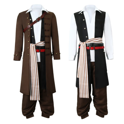 Abito da pirata per uomo. Ideale come costume per carnevale, cosplay, feste.