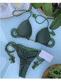 Costume da bagno da donna. Set 2 Pezzi a triangolo, chiusura a lacci regolabile, asciugatura rapida, non si restringe.