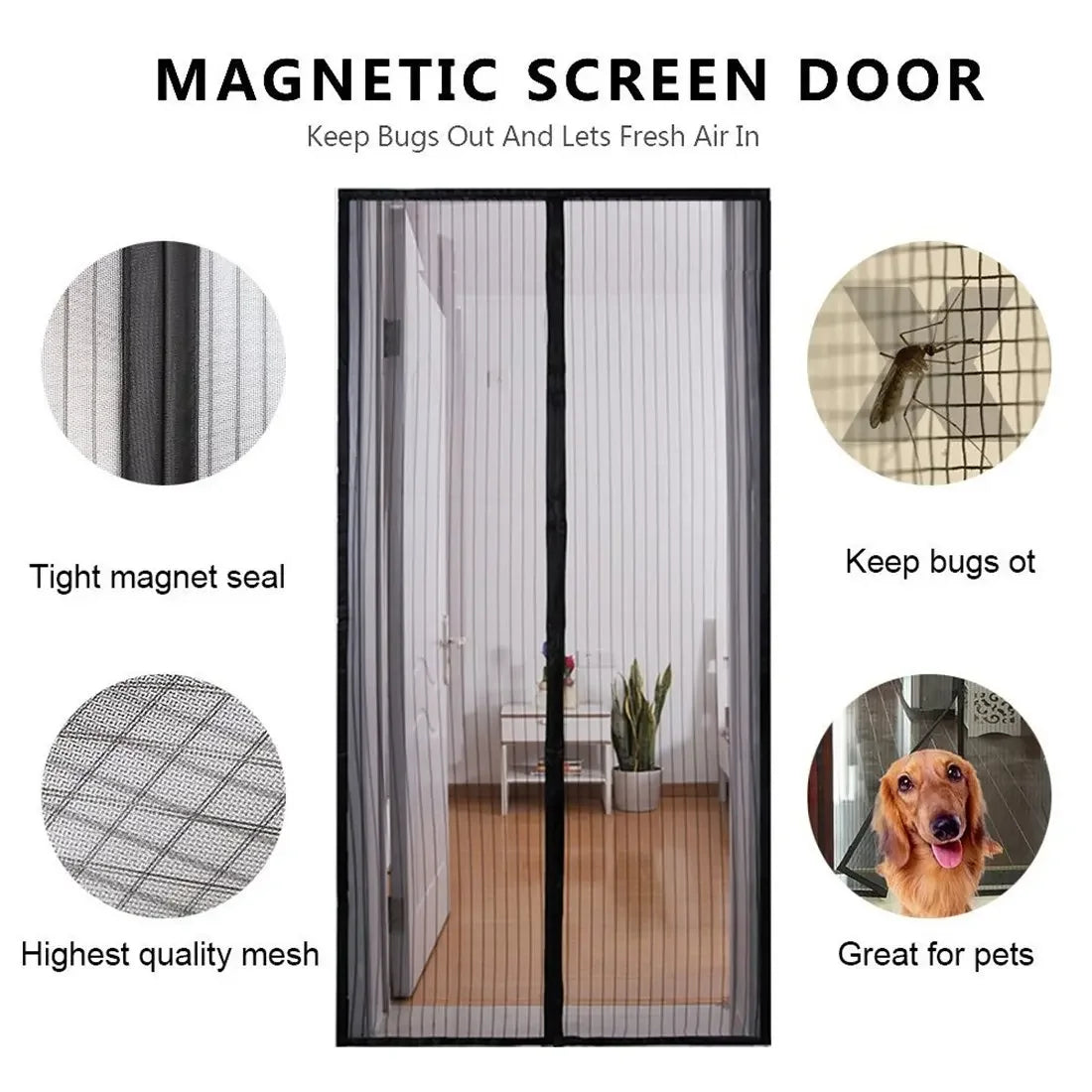 Zanzariera magnetica per porte e finestre. Varie misure e colori.