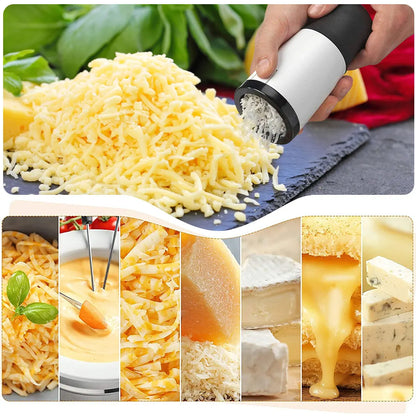 Grattugia per formaggio in acciaio inossidabile con più lame cambiabili e Kit taglio del formaggio.