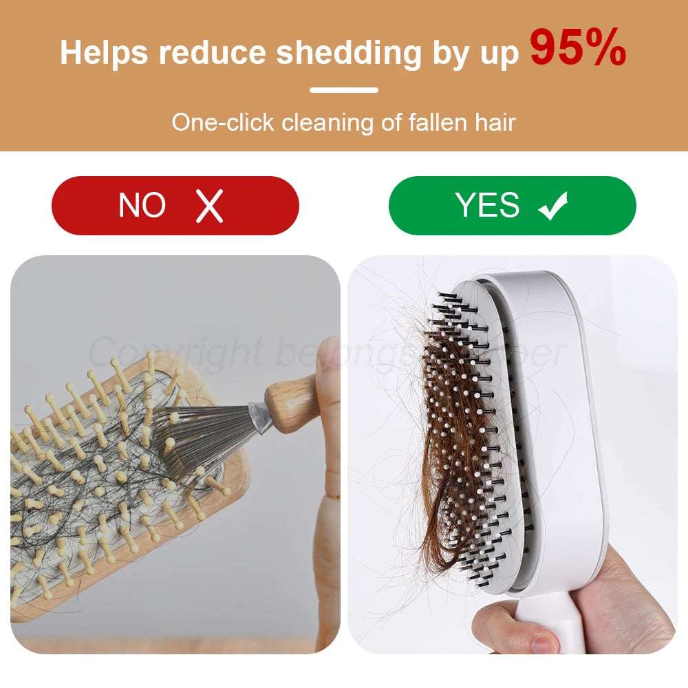 Spazzola per capelli districante, autopulente per massaggio con cuscino d'aria per massaggio del cuoio capelluto. Strumenti per lo styling