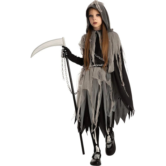 Abito carnevale stile horror da mietitore.  Set 4 pezzi per carnevale, cosplay, feste. Variante a scelta, unisex.