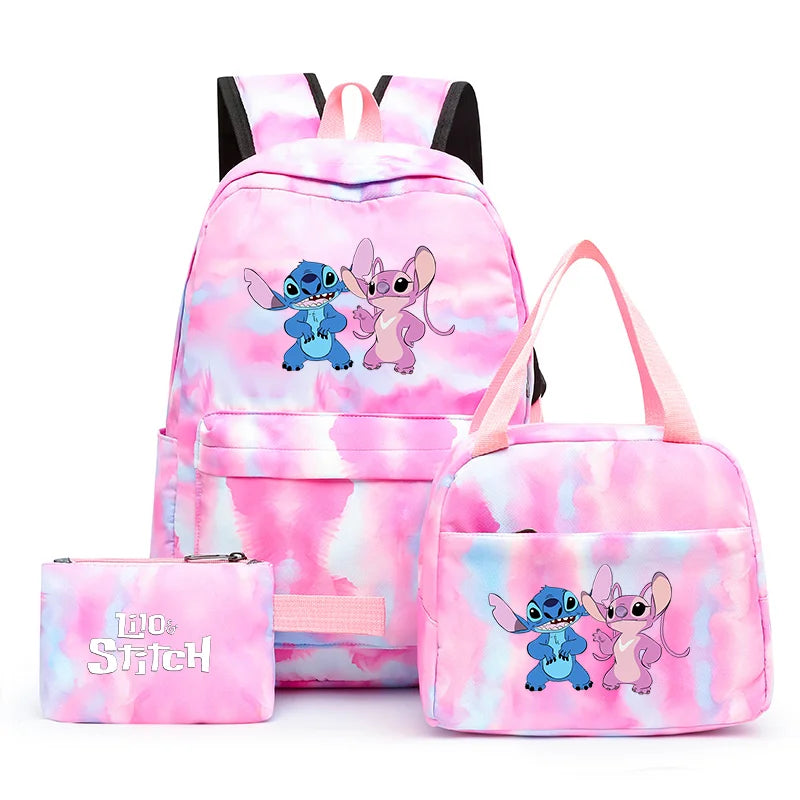 Zaino, borsetta e astuccio immagini 3D  cartoni animati, in nylon poliestere.  Spazioso e alla Moda, Perfetto per Scuola, Viaggi e Tempo Libero.