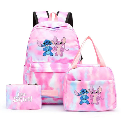 Zaino, borsetta e astuccio immagini 3D  cartoni animati, in nylon poliestere.  Spazioso e alla Moda, Perfetto per Scuola, Viaggi e Tempo Libero.