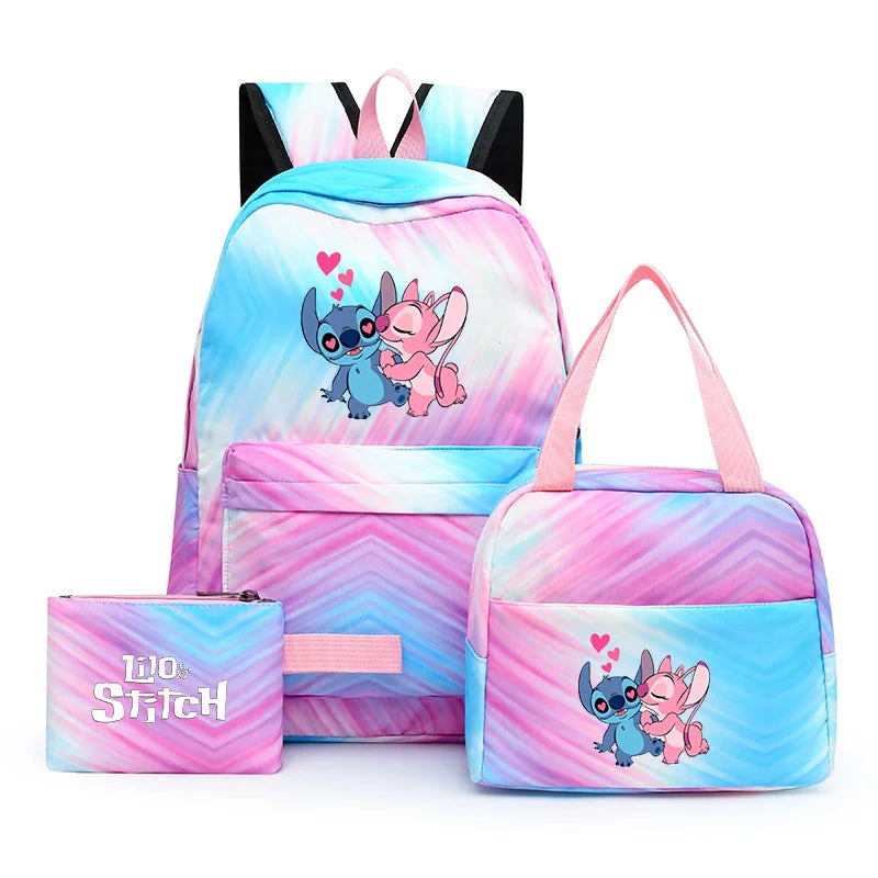 Zaino, borsetta e astuccio immagini 3D  cartoni animati, in nylon poliestere.  Spazioso e alla Moda, Perfetto per Scuola, Viaggi e Tempo Libero.