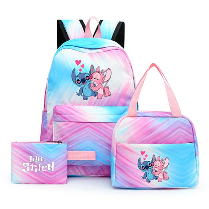 Zaino, borsetta e astuccio immagini 3D  cartoni animati, in nylon poliestere.  Spazioso e alla Moda, Perfetto per Scuola, Viaggi e Tempo Libero.