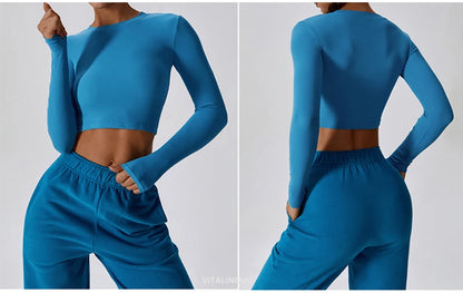 Top/T-shirt sportiva/casual, manica lunga, per donna. Misure e colori a scelta.