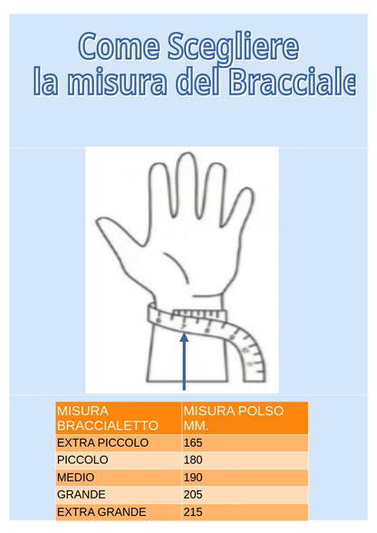 Bracciale in pelle e lega di zinco. Set 4 pezzi, misura regolabile da 26 a 31 cm.