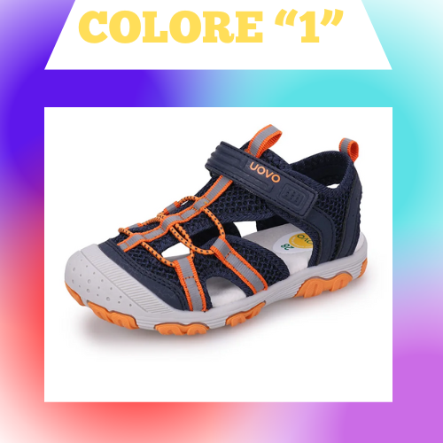 Sandali per bambino/a con chiusura a strappo. Antiscivolo e ideali per comfort, leggerezza e praticità.