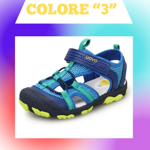 Sandali per bambino/a con chiusura a strappo. Antiscivolo e ideali per comfort, leggerezza e praticità.