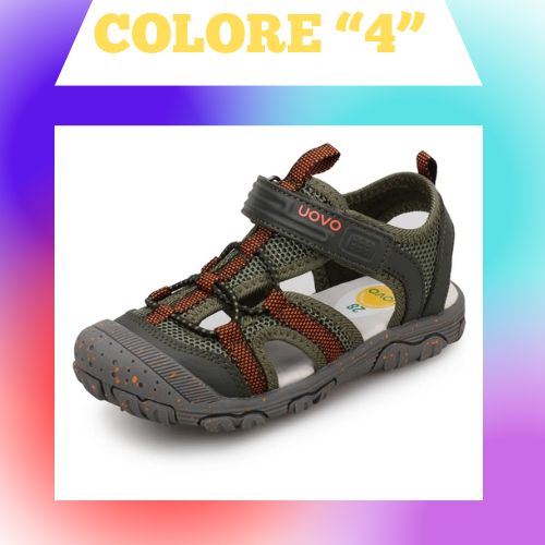 Sandali per bambino/a con chiusura a strappo. Antiscivolo e ideali per comfort, leggerezza e praticità.