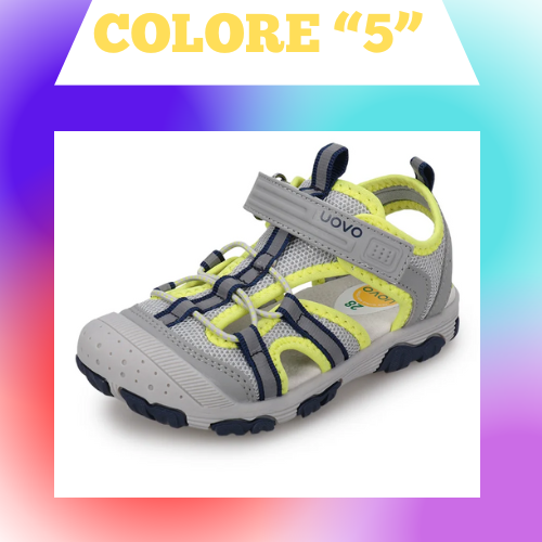 Sandali per bambino/a con chiusura a strappo. Antiscivolo e ideali per comfort, leggerezza e praticità.
