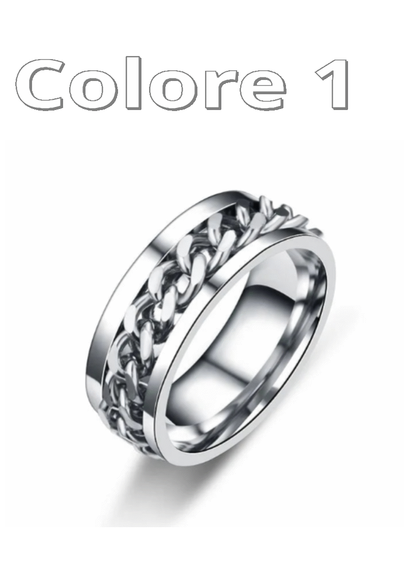 Anello spinner a catena girevole in acciaio al titanio per donna Uomo/Donna. Colore a scelta.