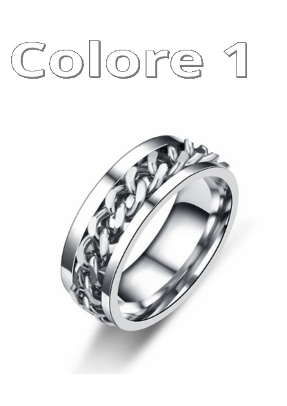 Anello spinner a catena girevole in acciaio al titanio per donna Uomo/Donna. Colore a scelta.