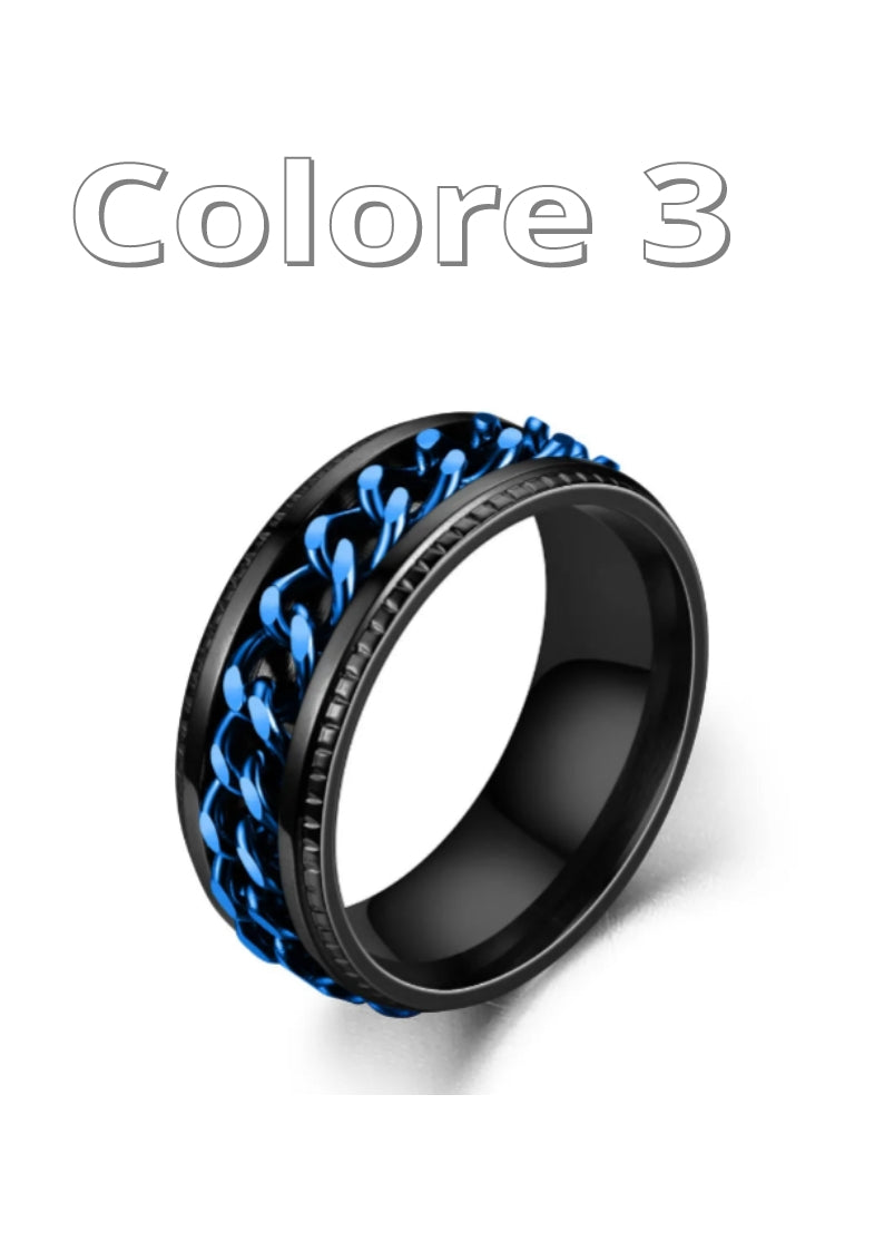 Anello spinner a catena girevole in acciaio al titanio per donna Uomo/Donna. Colore a scelta.
