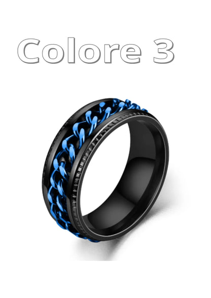 Anello spinner a catena girevole in acciaio al titanio per donna Uomo/Donna. Colore a scelta.
