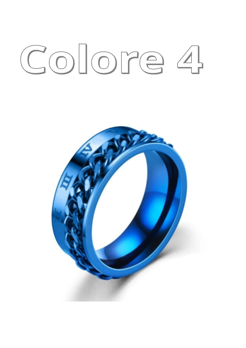 Anello spinner a catena girevole in acciaio al titanio per donna Uomo/Donna. Colore a scelta.
