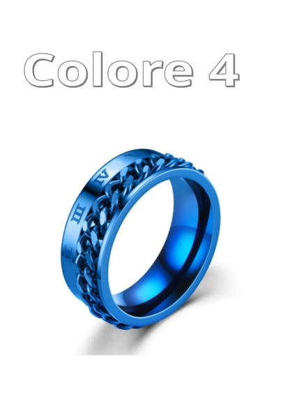 Anello spinner a catena girevole in acciaio al titanio per donna Uomo/Donna. Colore a scelta.
