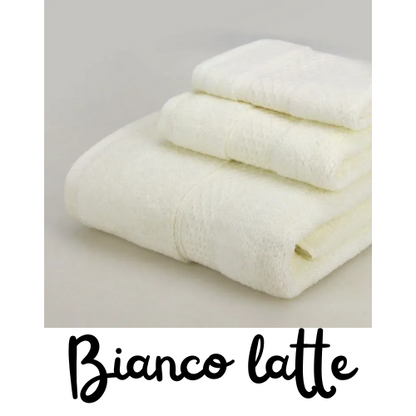 Asciugamano 100% cotone, tinta unita, 3 misure disponibili. Super assorbente e asciugatura rapida.