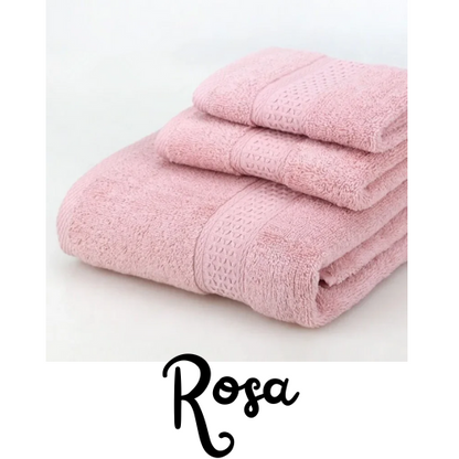 Asciugamano 100% cotone, tinta unita, 3 misure disponibili. Super assorbente e asciugatura rapida.