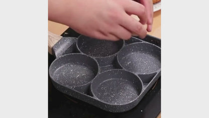 Padella 4 tazze in ceramica antiaderente. Ottima per cucinare per uova, carne.
