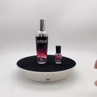 Giradischi fotografico rotante. Espositore a 360 gradi, elettrico con telecomandato per foto o video.