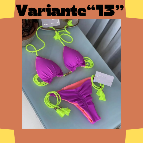 New Women Bikini Backless Rope Triangle Swimsuit Multicolor