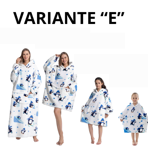 Oversized Wearale Blanket Hoodie Flannel Sherpa Fleece Warm Soft Winter Hoodie Sweatshirt for Kids Adults Snuggle Pullover